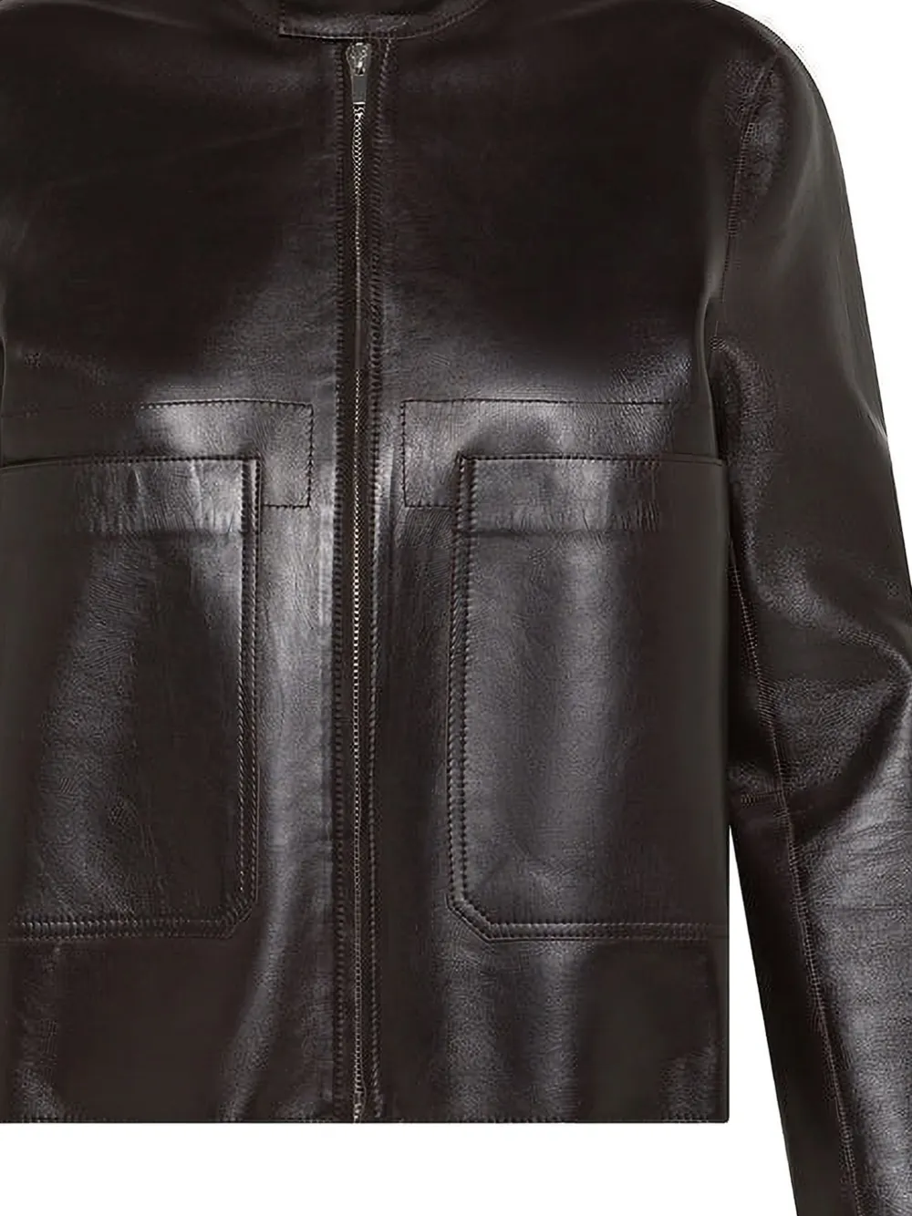  Seventy Zip Leather Jacket - Brown 