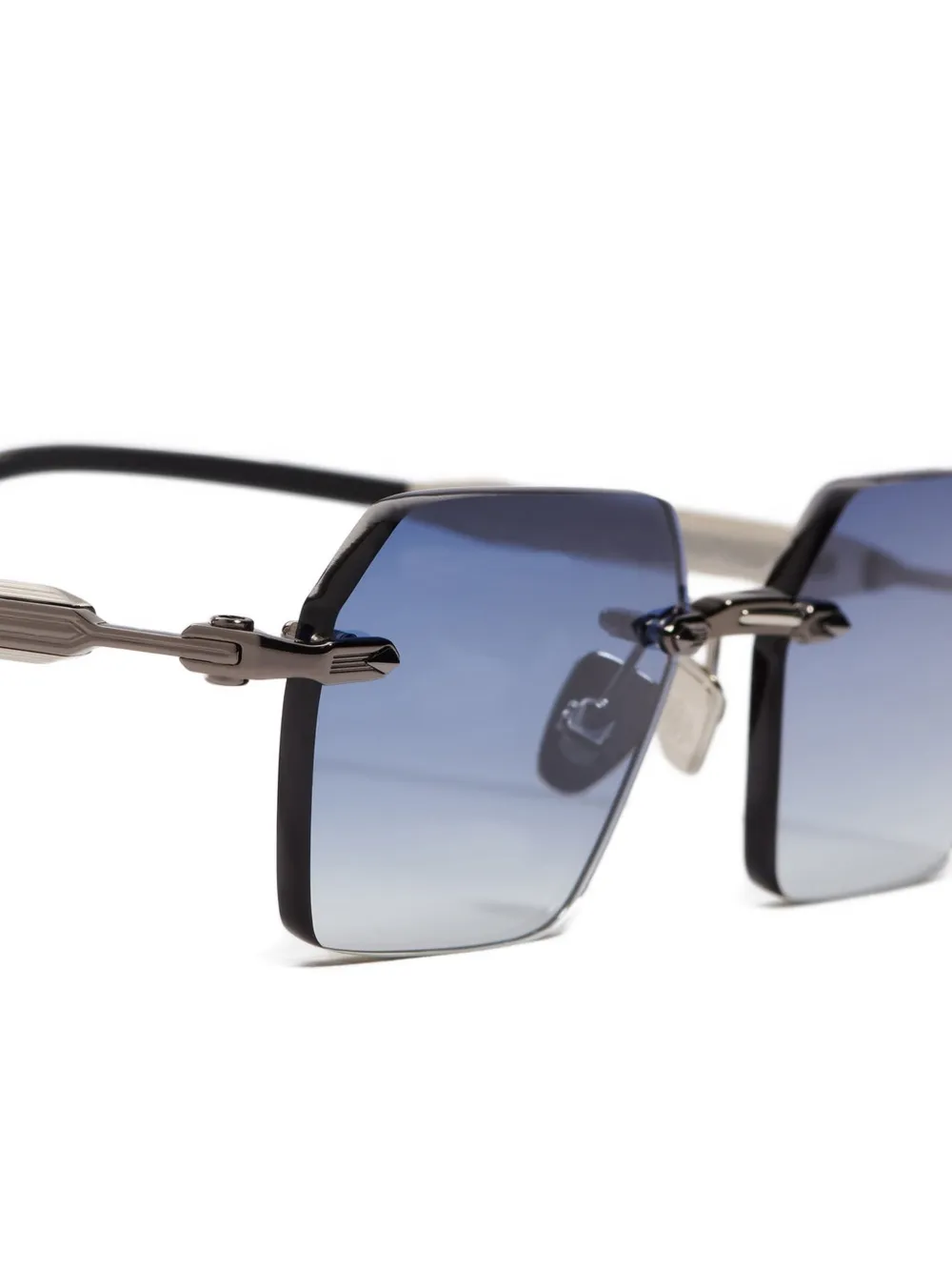  John Dalia Rimless Geometric Sunglasses - Blue 