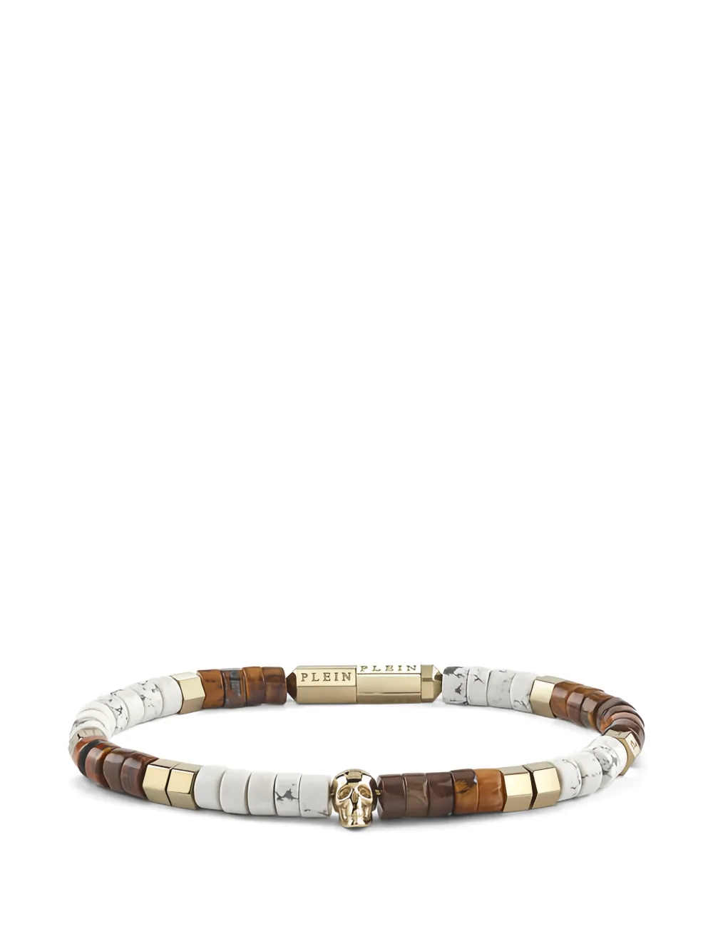 Philipp Plein beaded skull bracelet - Bianco