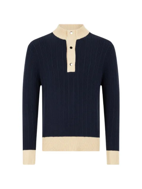 Ballantyne buttoned ribbed pullover