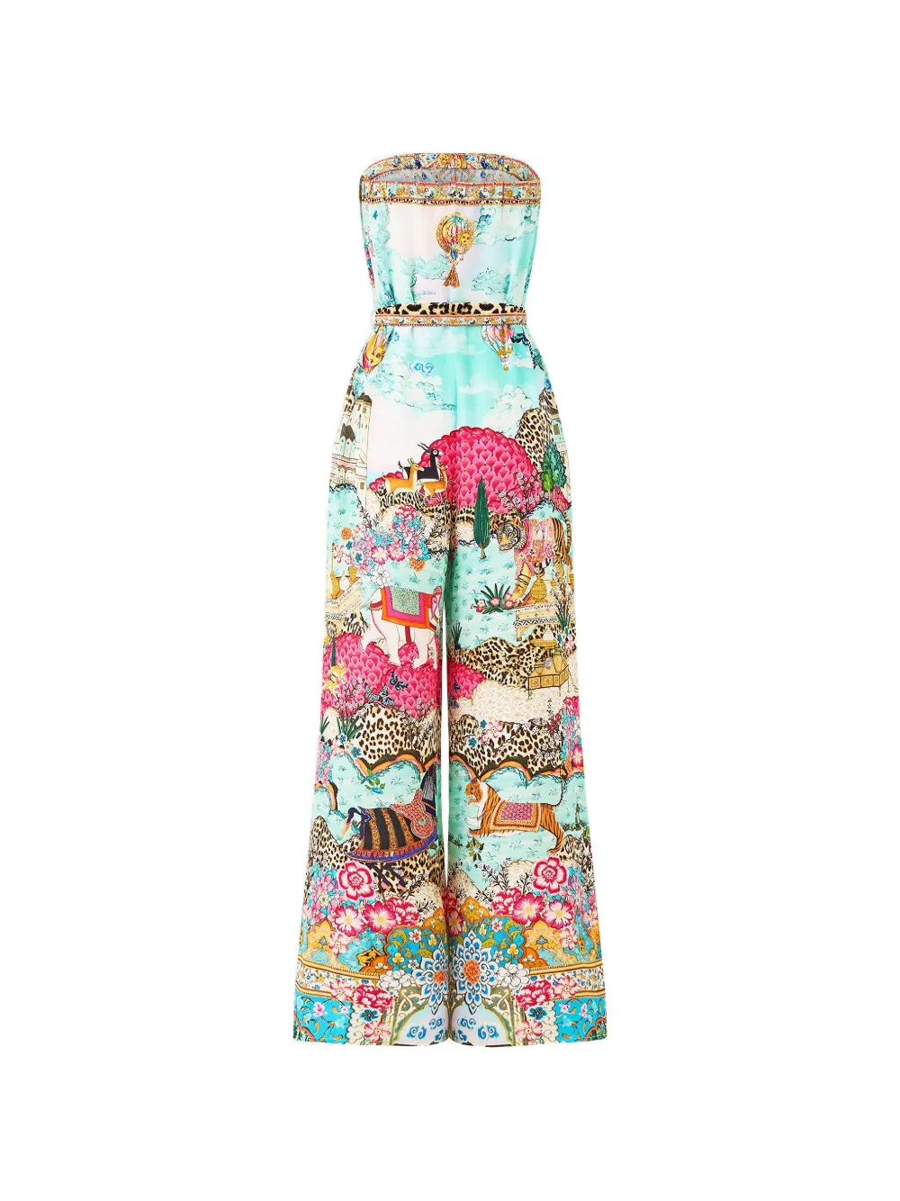  Camilla Tie-waist Strapless Jumpsuit - Blue 