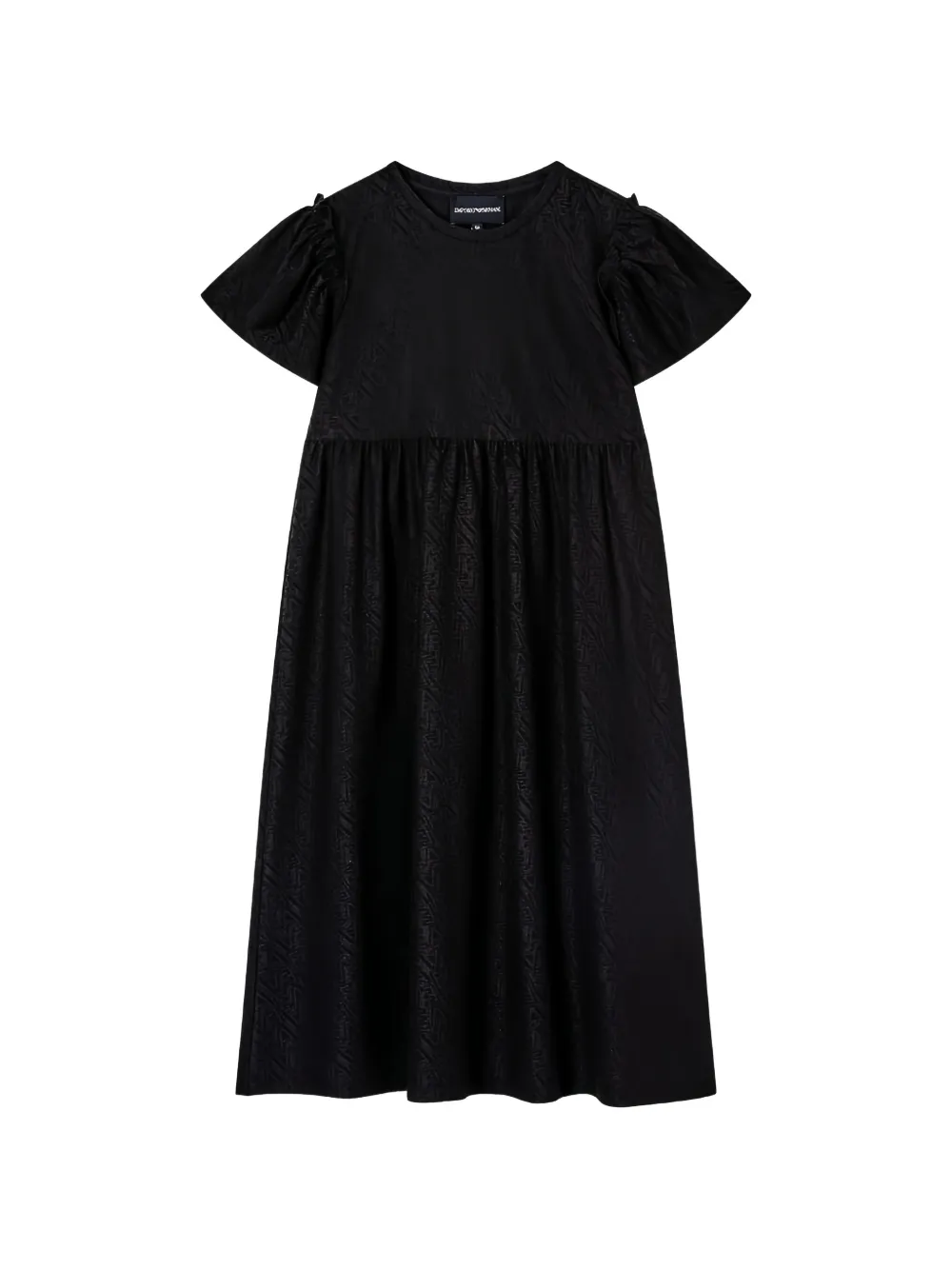 Emporio Armani Kids puff-sleeve jacquard dress - Blu
