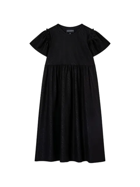 Emporio Armani Kids puff-sleeve jacquard dress