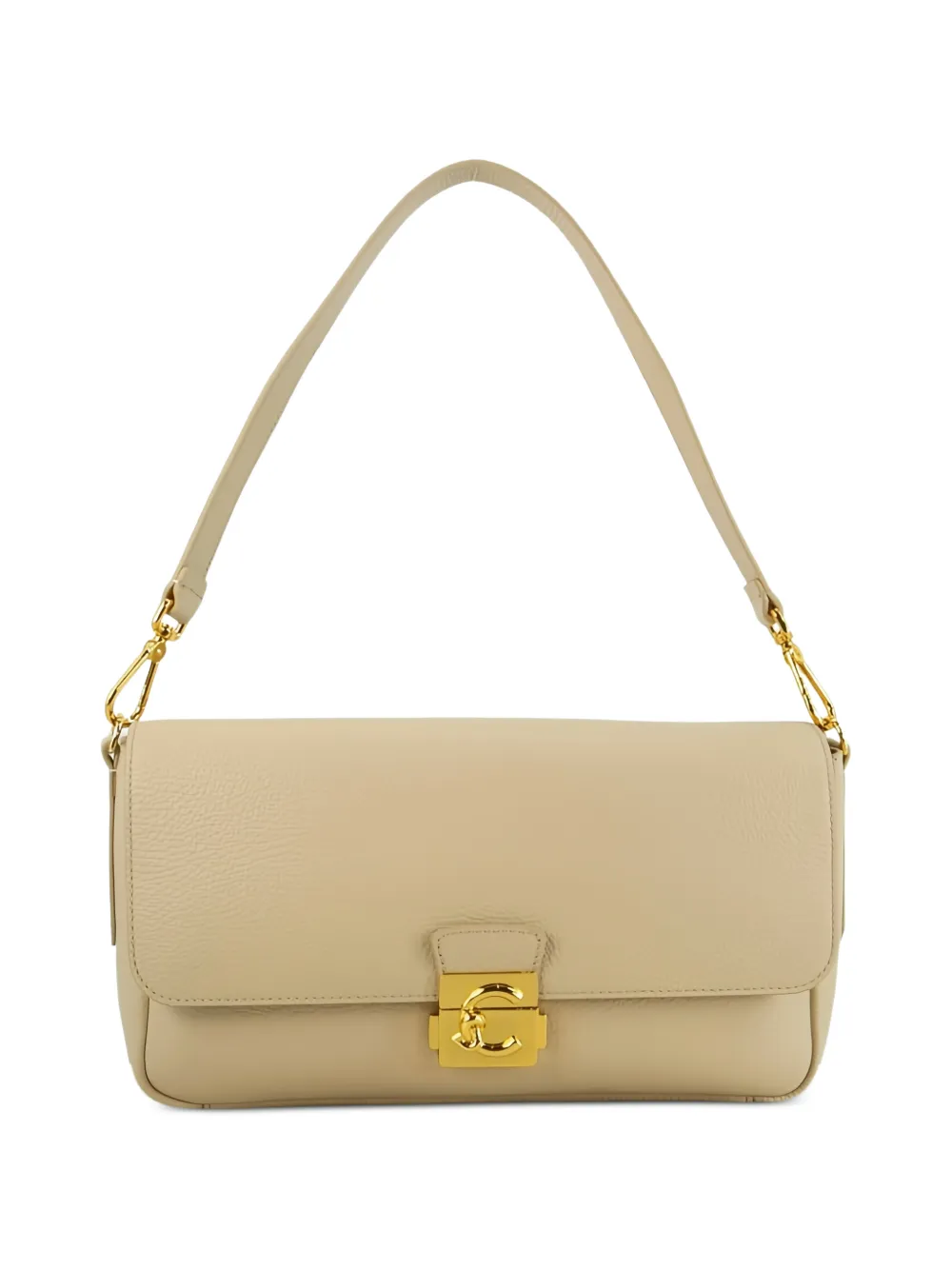 Coccinelle large C-ME lock shoulder bag - Toni neutri