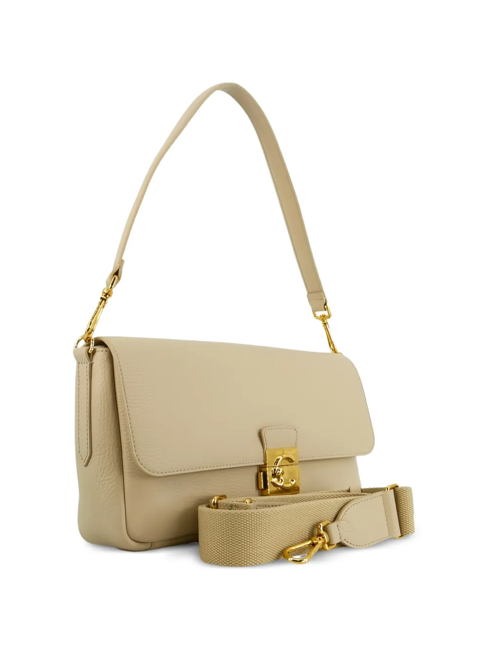 Coccinelle Grote C-ME schoudertas met slot Beige