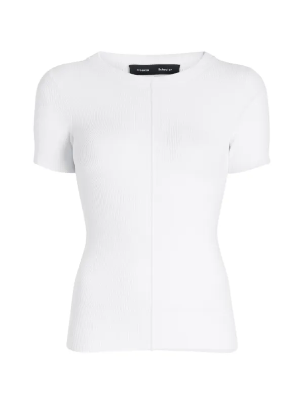 Proenza Schouler Sky Top in Matte Viscose Rib in White