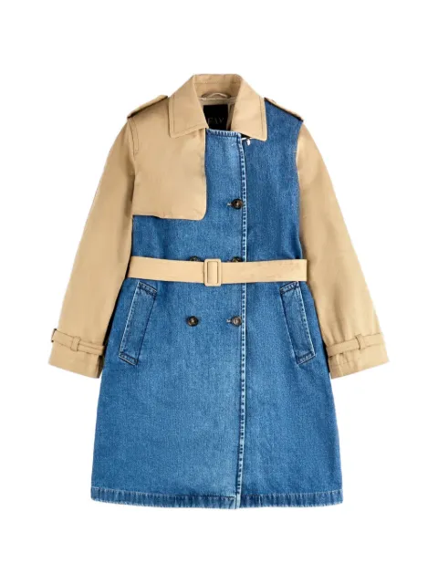 Fay panelled-design belted coat