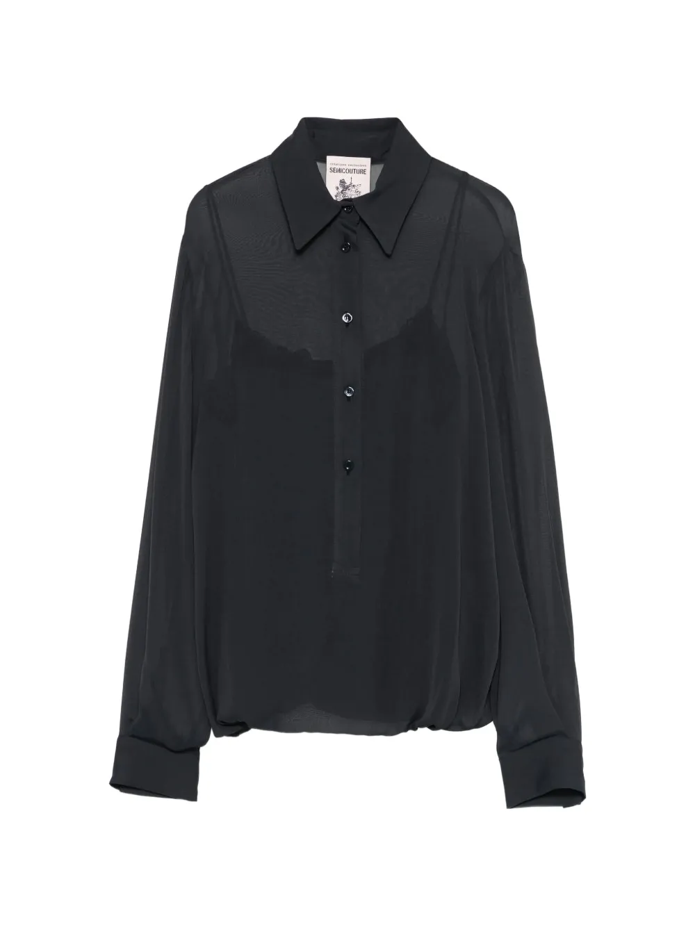 Semicouture buttoned long-sleeve top - Nero