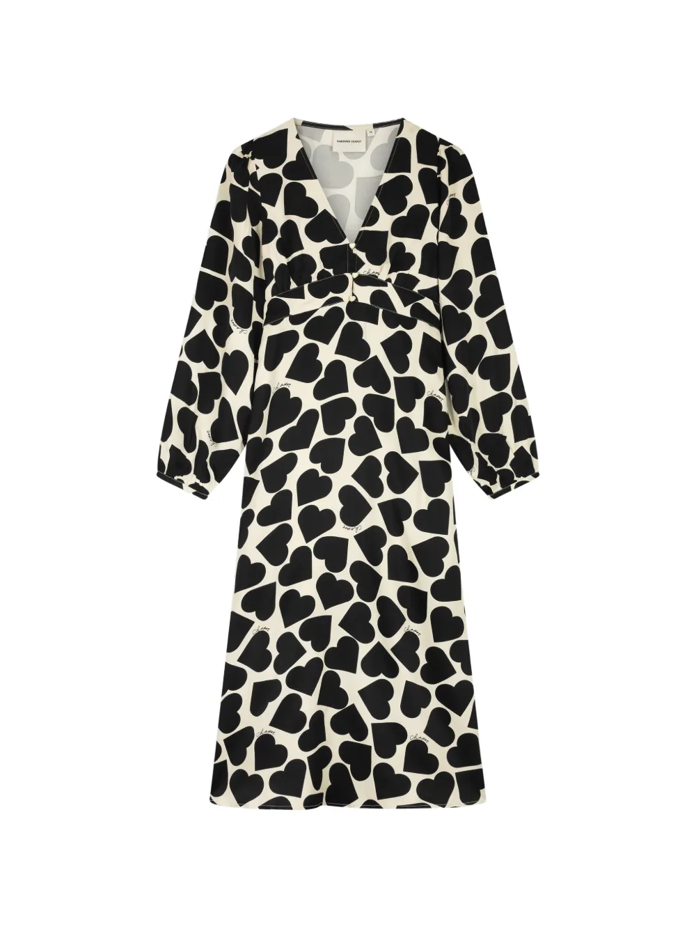 Fabienne Chapot Andy Heart-print V-neck Midi Dress In Black