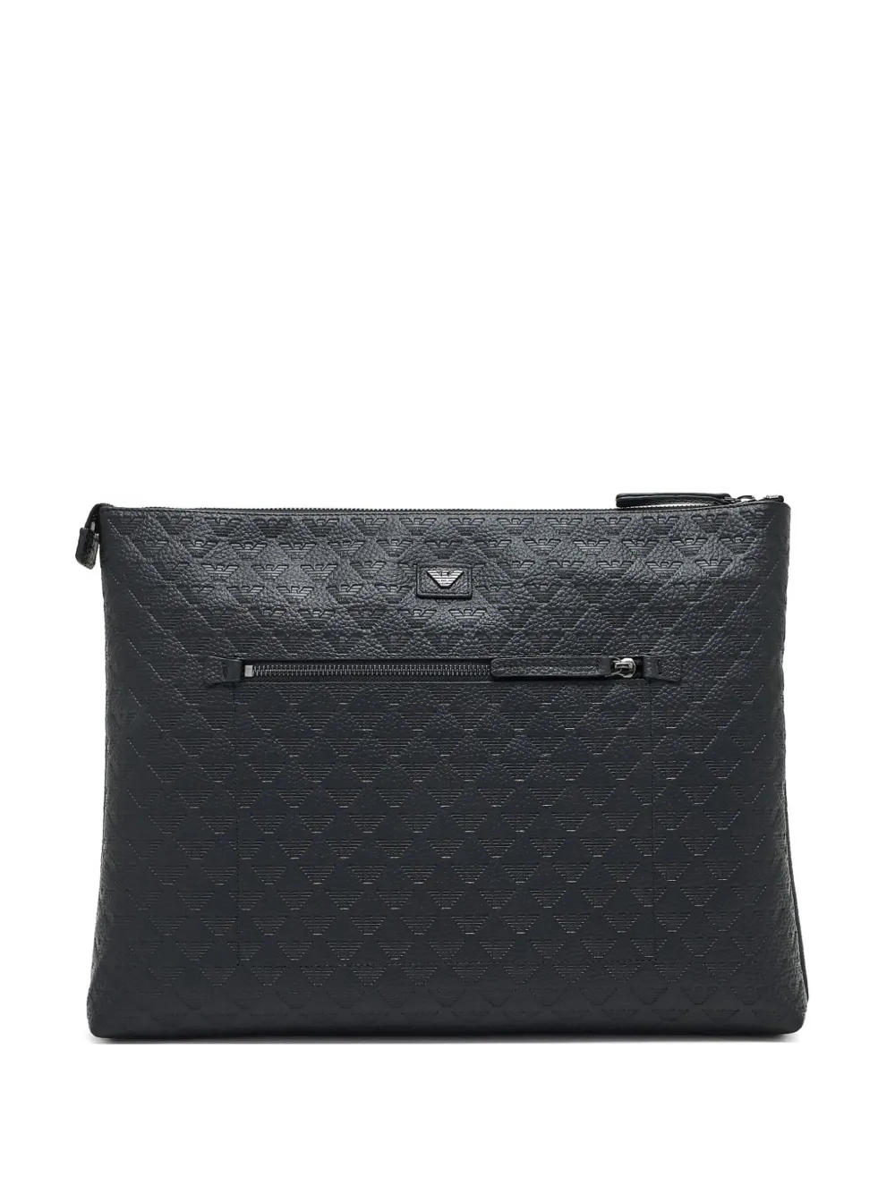 Emporio Armani embossed zip clutch bag - Nero