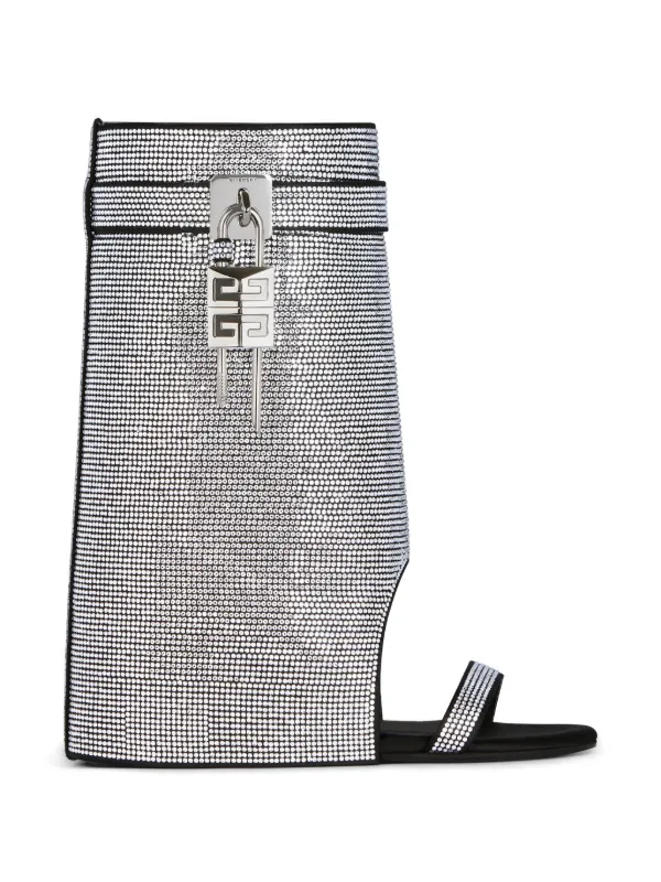 Givenchy Lock Ankle Sandals in Silver