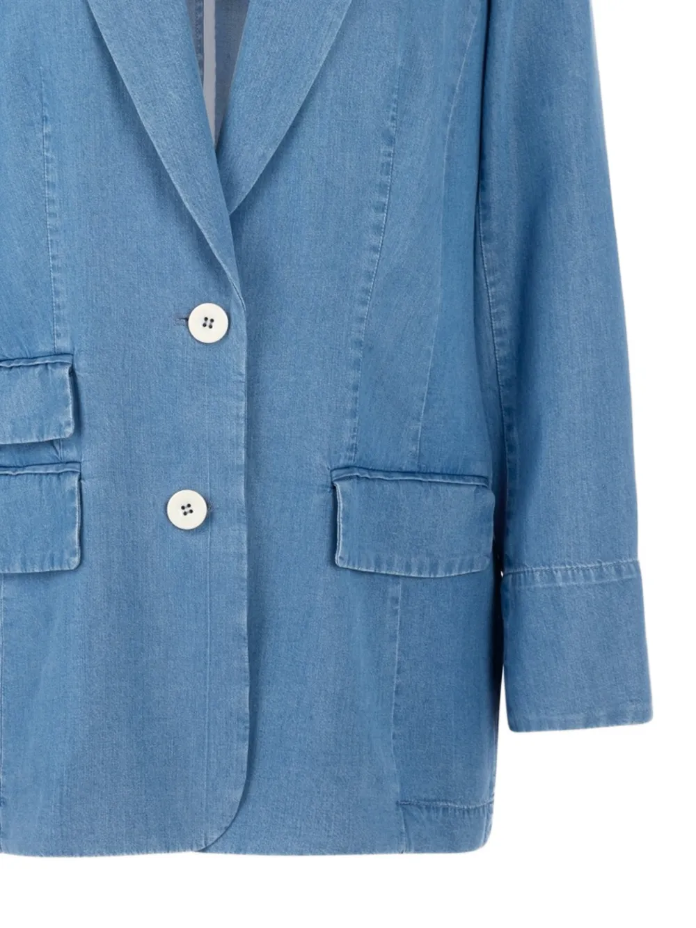  Marccain Pocket Button Oversized Blazer - Blue 