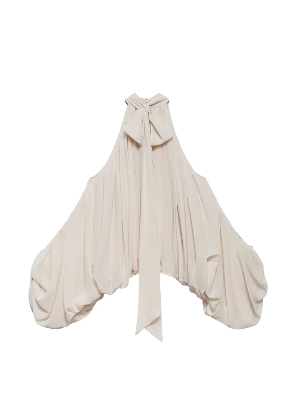 Tie-Neck Off-Shoulder Blouse