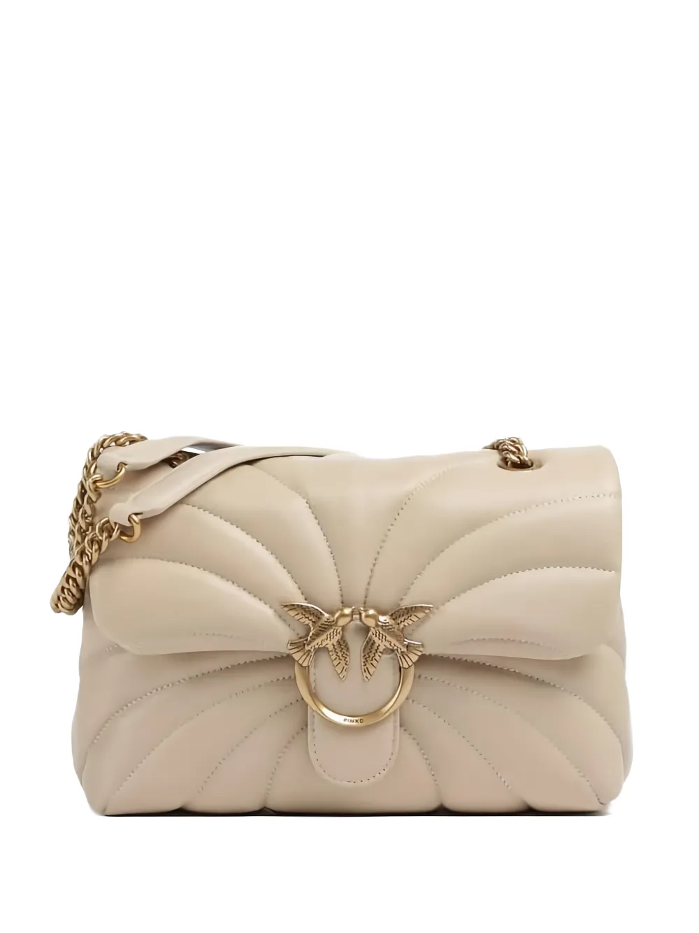 Pinko Large Love Bag Puff Quilted Shoulder Bag In Neutral