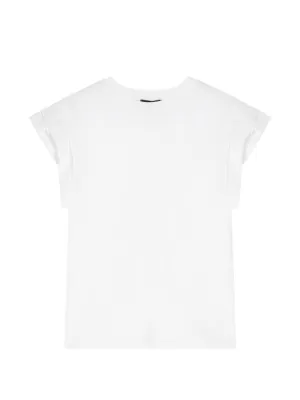 【LITKOVSKA】 WOMEN T-SHIRT COTTON T-SHIRT WITH SIDE CHIFFON STRIPES – Litkovska