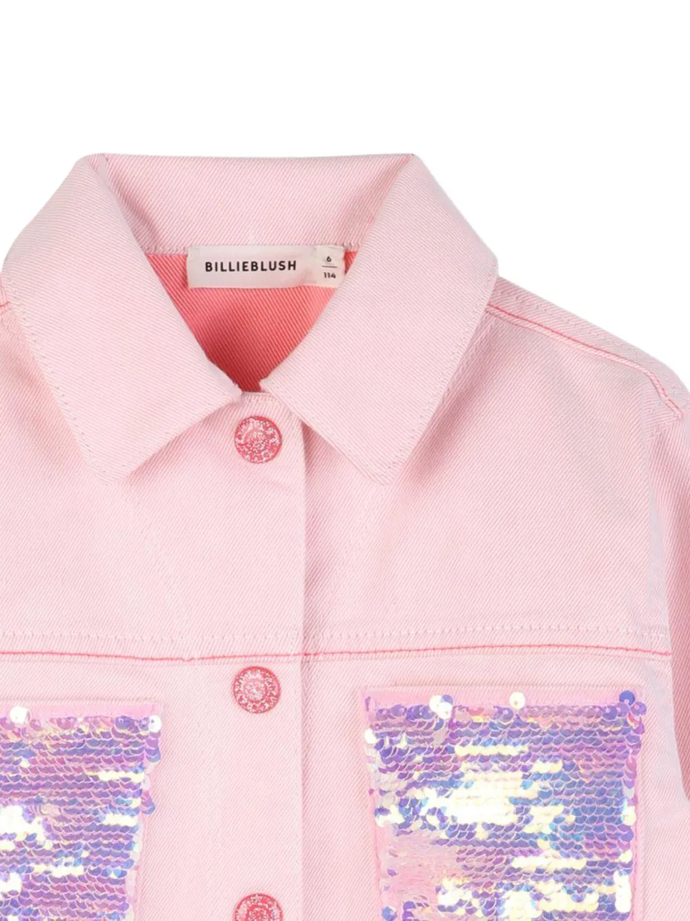  Billieblush Sequin-embellished Chest-pocket Jacket - Pink 