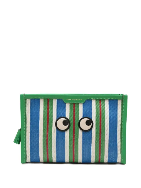 Anya Hindmarch eyes-motif striped make up bag