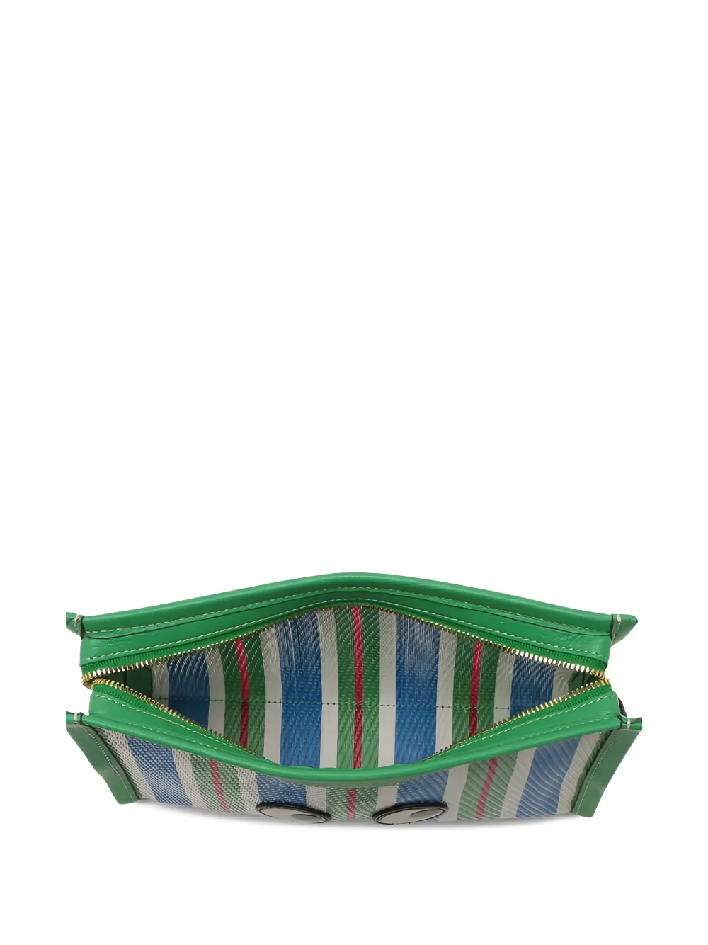  Anya Hindmarch Eyes-motif Striped Make Up Bag - Green 