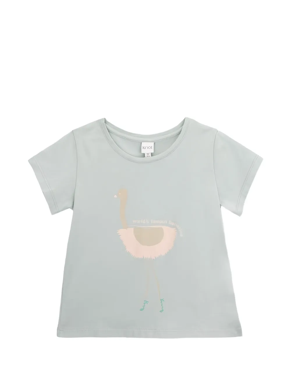 Knot ostrich-graphic T-shirt - Blu