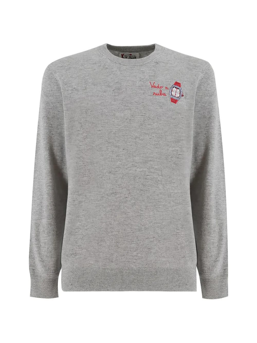MC2 Saint Barth embroidered crew-neck sweater - Grigio