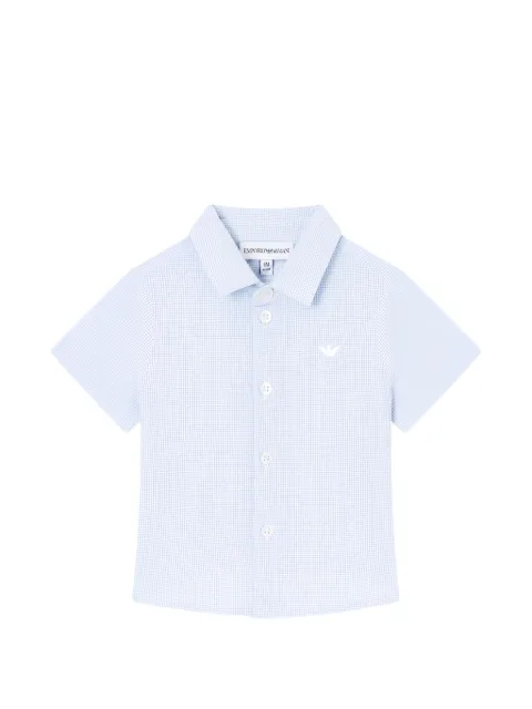 Emporio Armani Kids seersucker check print shirt