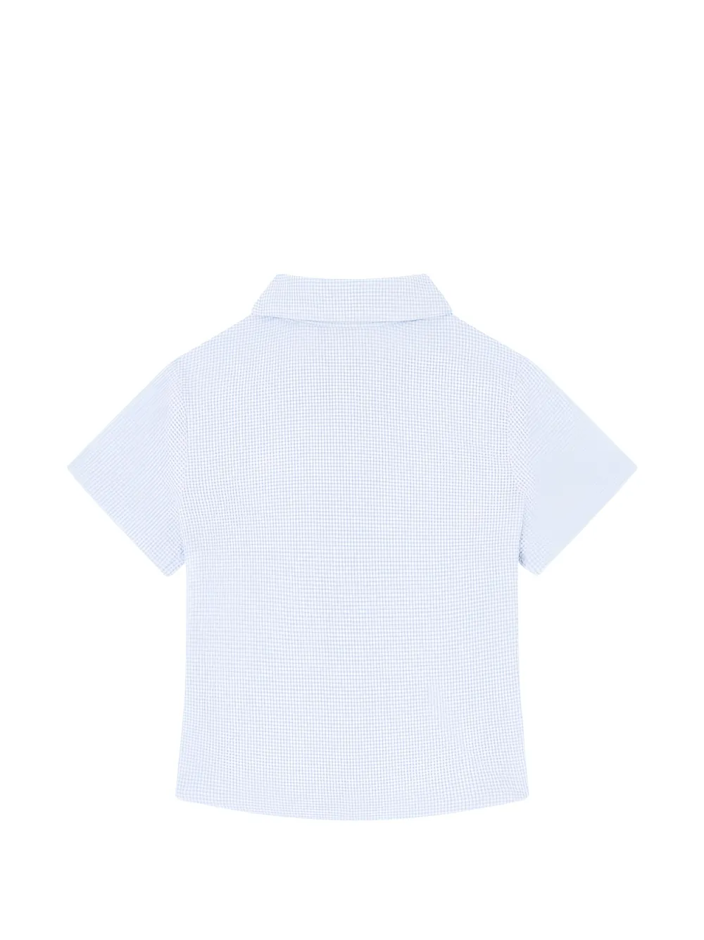 Emporio Armani Kids Seersucker geruit shirt Blauw