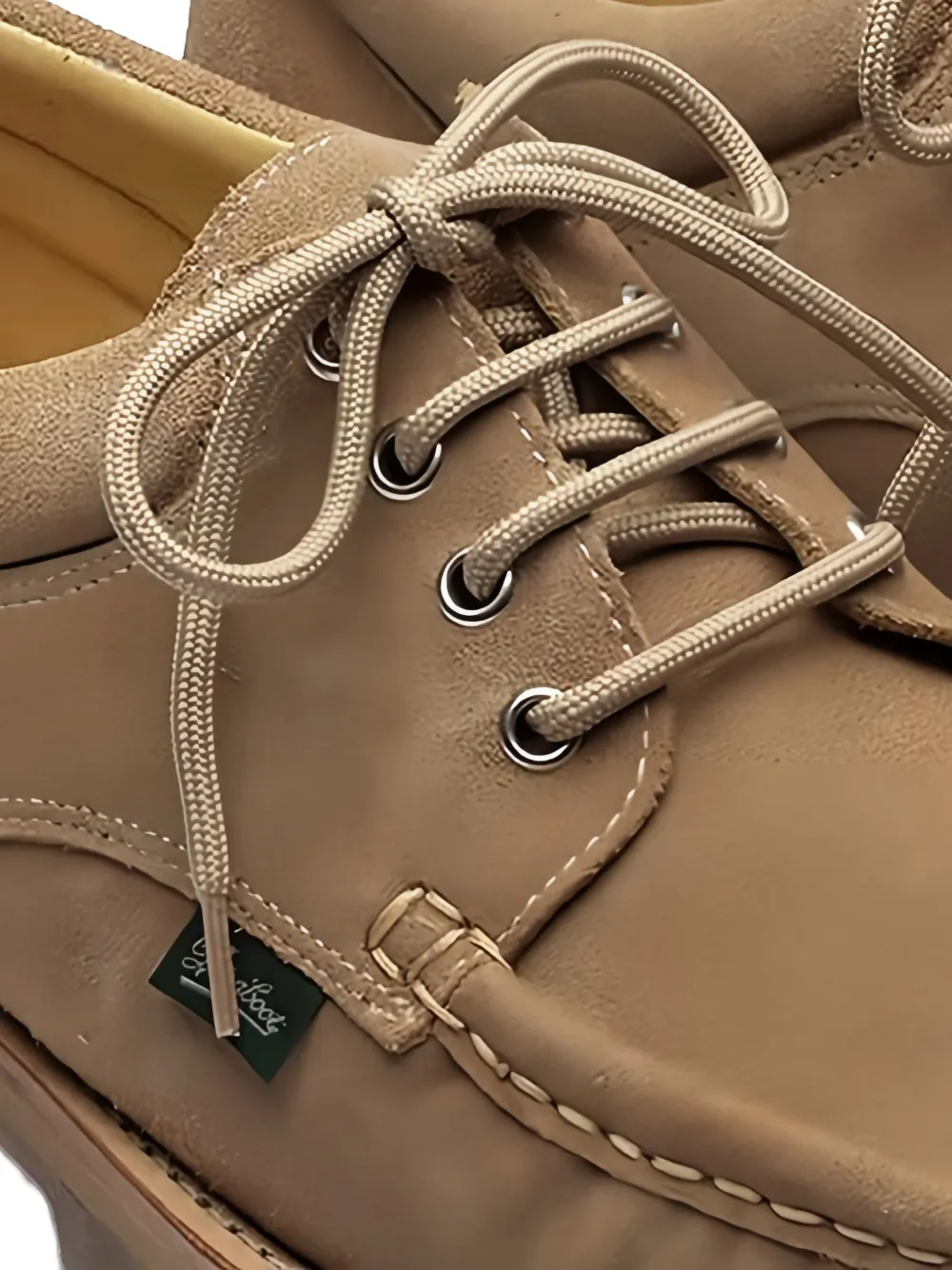 Paraboot Thiers lace-up stitched boat shoes Beige