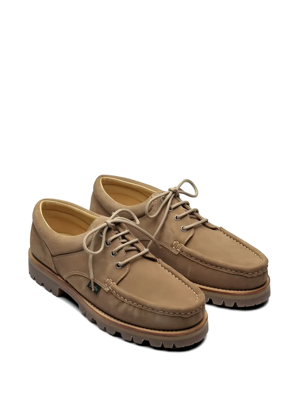 Paraboot Thiers lace-up stitched boat shoes Beige