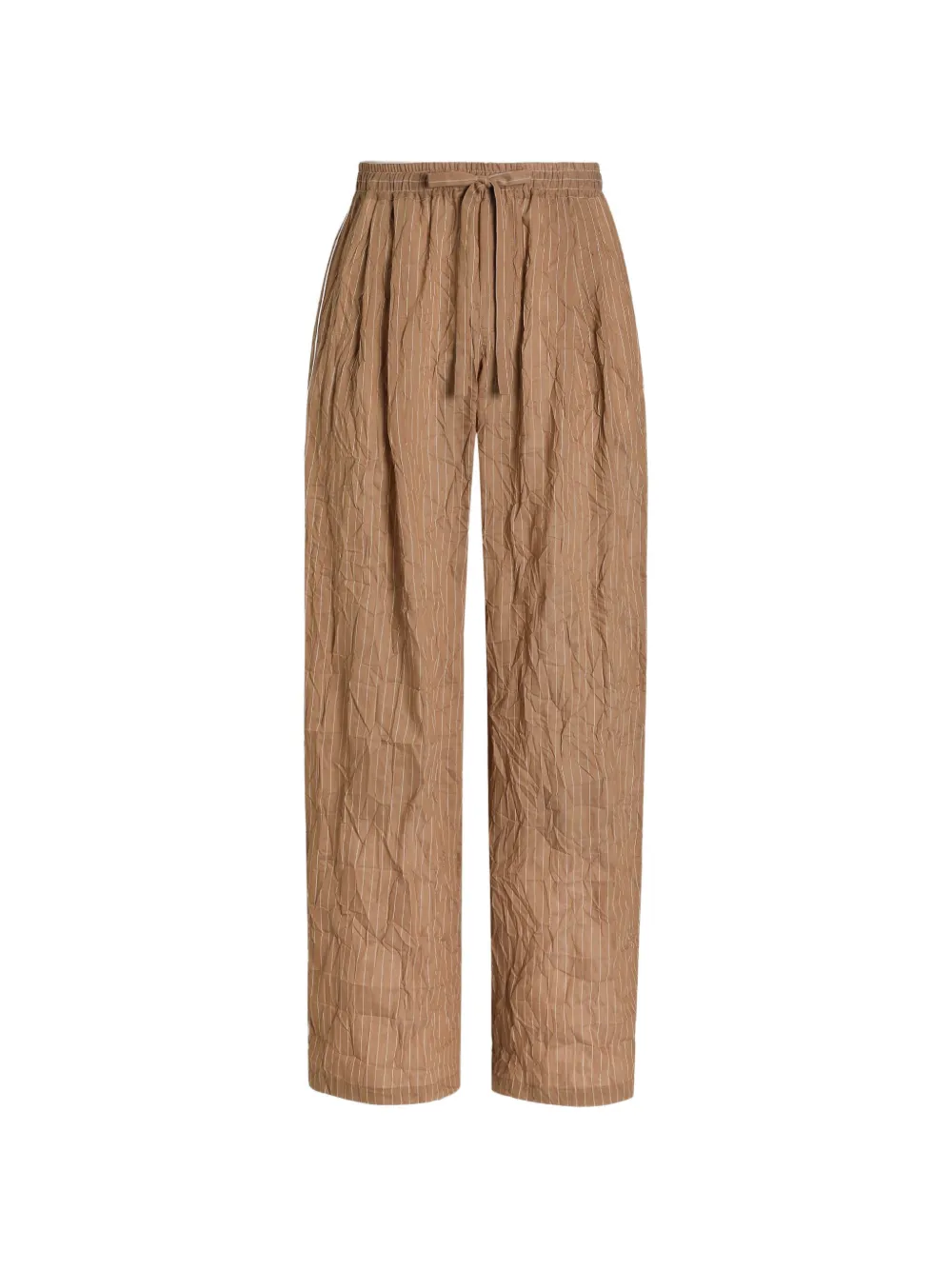 Dolce & Gabbana Pinstripe Drawstring Trousers In Brown