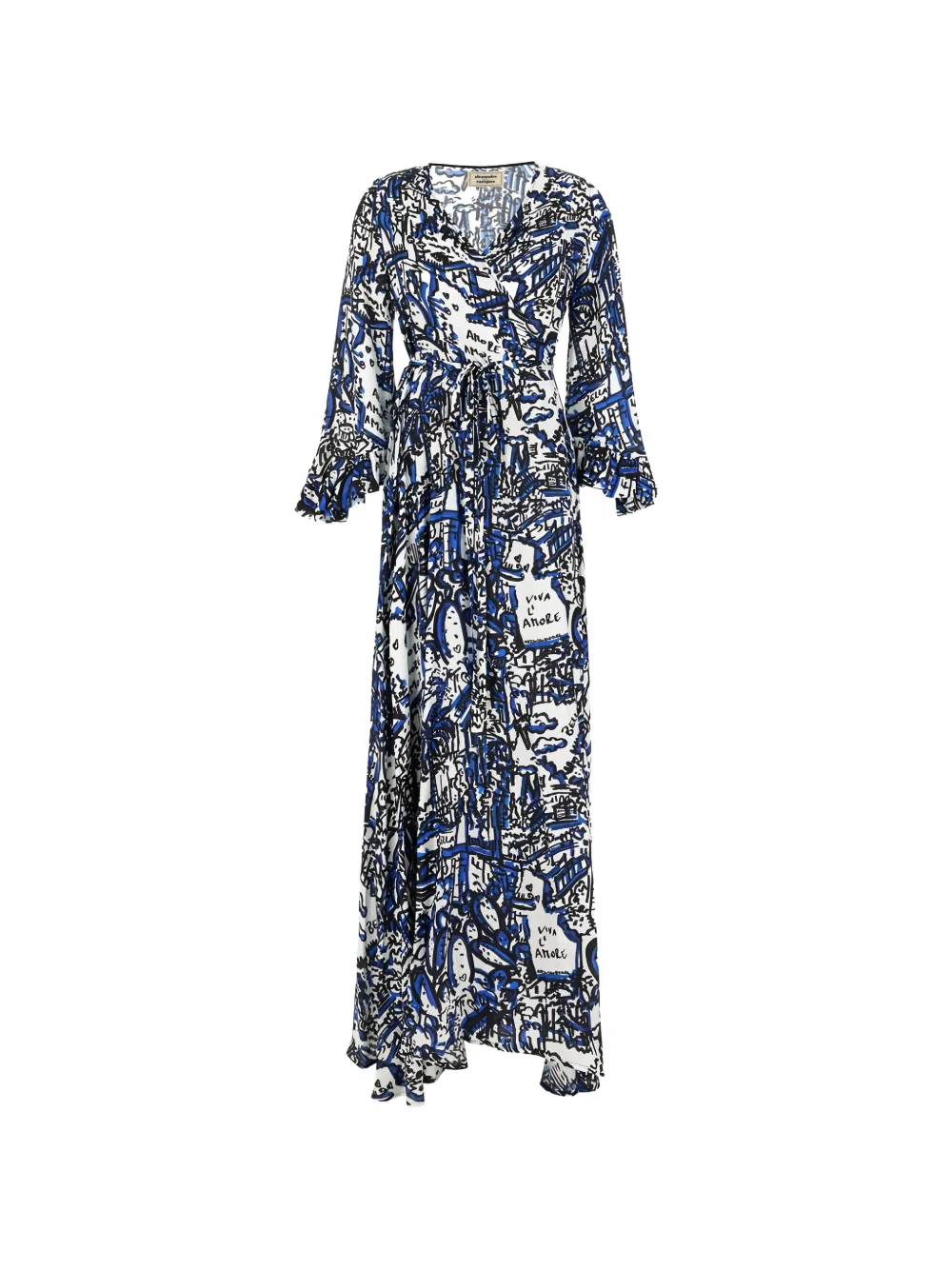 alessandro enriquez belted maxi dress - Bianco