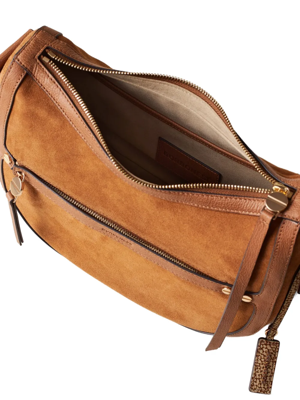  Borbonese Small Luna Zipped Cross-body Bag - Brown 