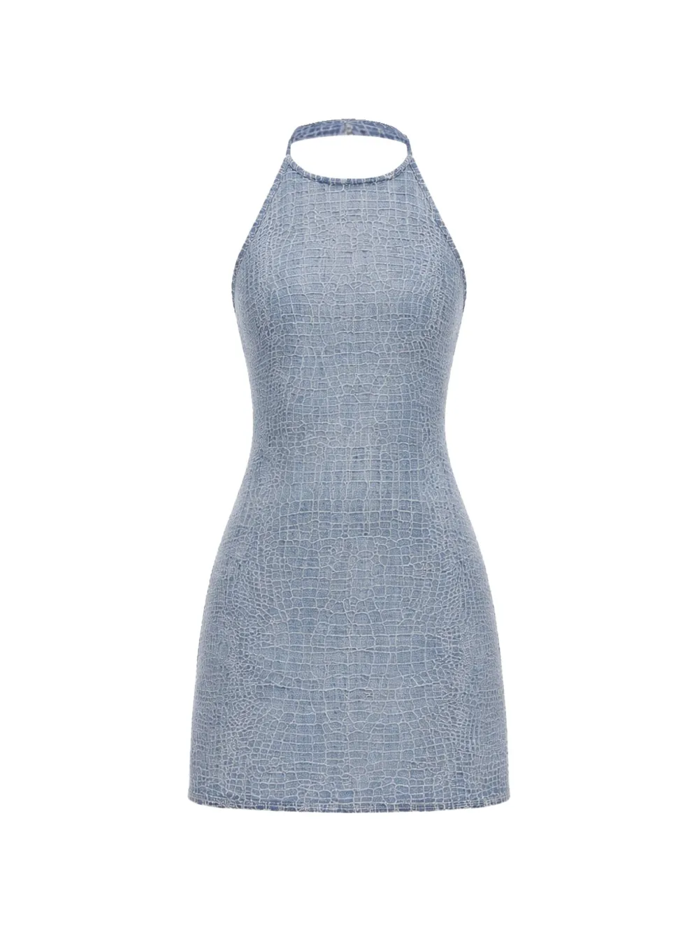 Self-Portrait rhinestone-embellished denim mini dress - Blu