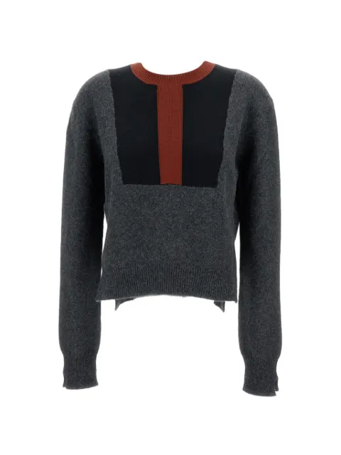Plan C sweater med rund hals og colourblocking