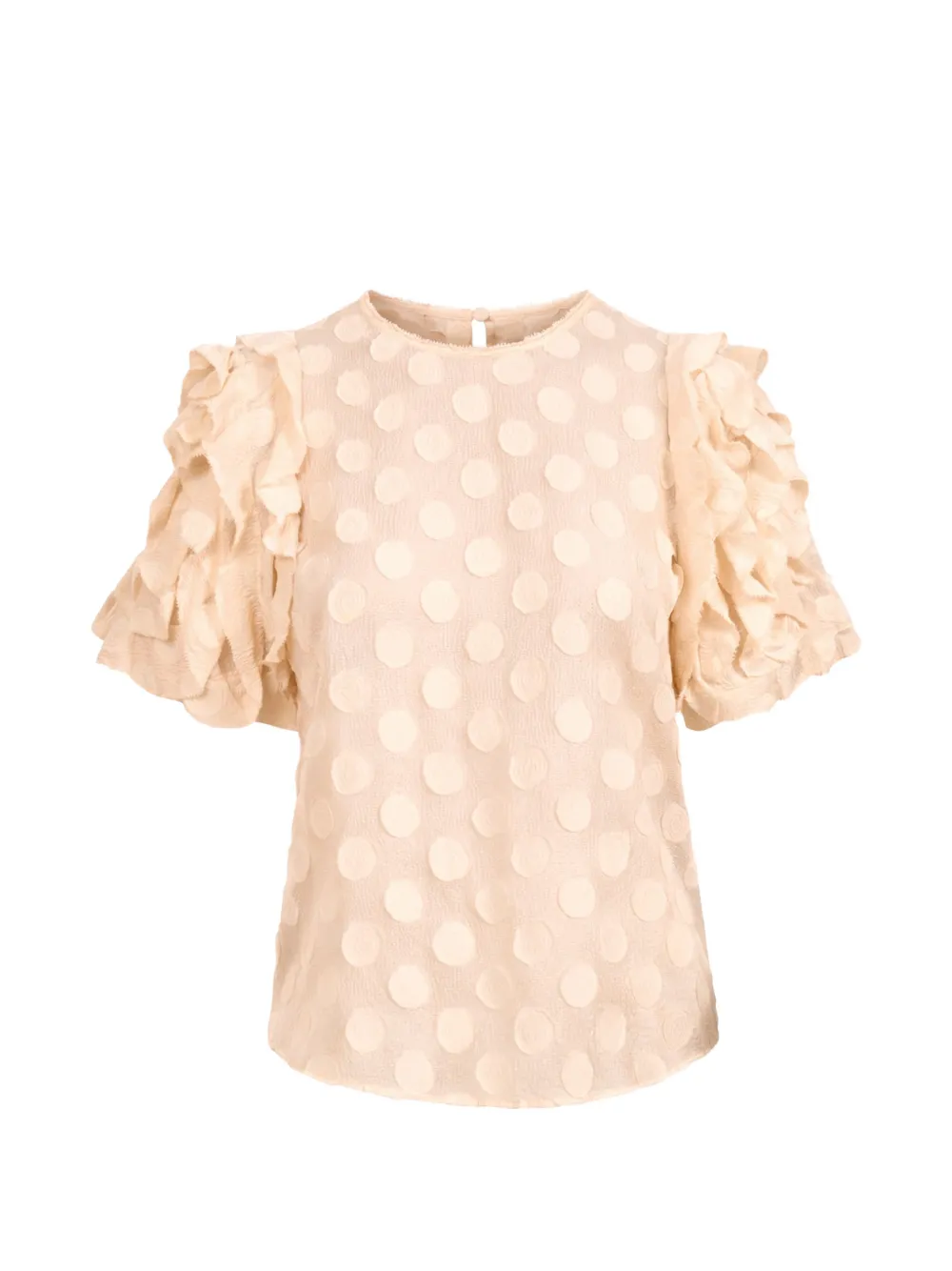 Ulla Johnson Opal ruffled polka-dot blouse - Rosa