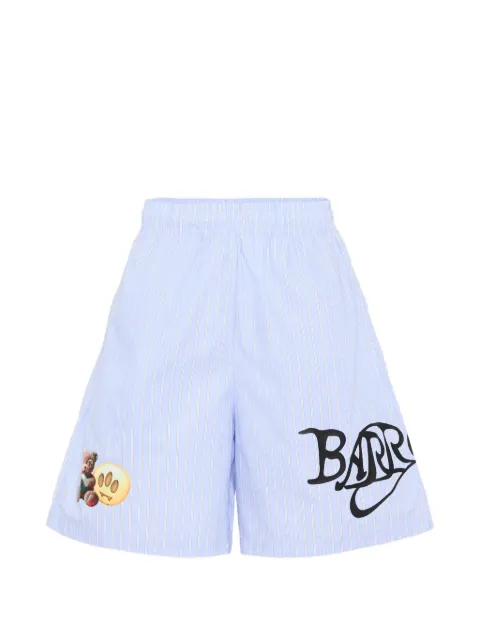 Barrow kids striped graphic cotton shorts