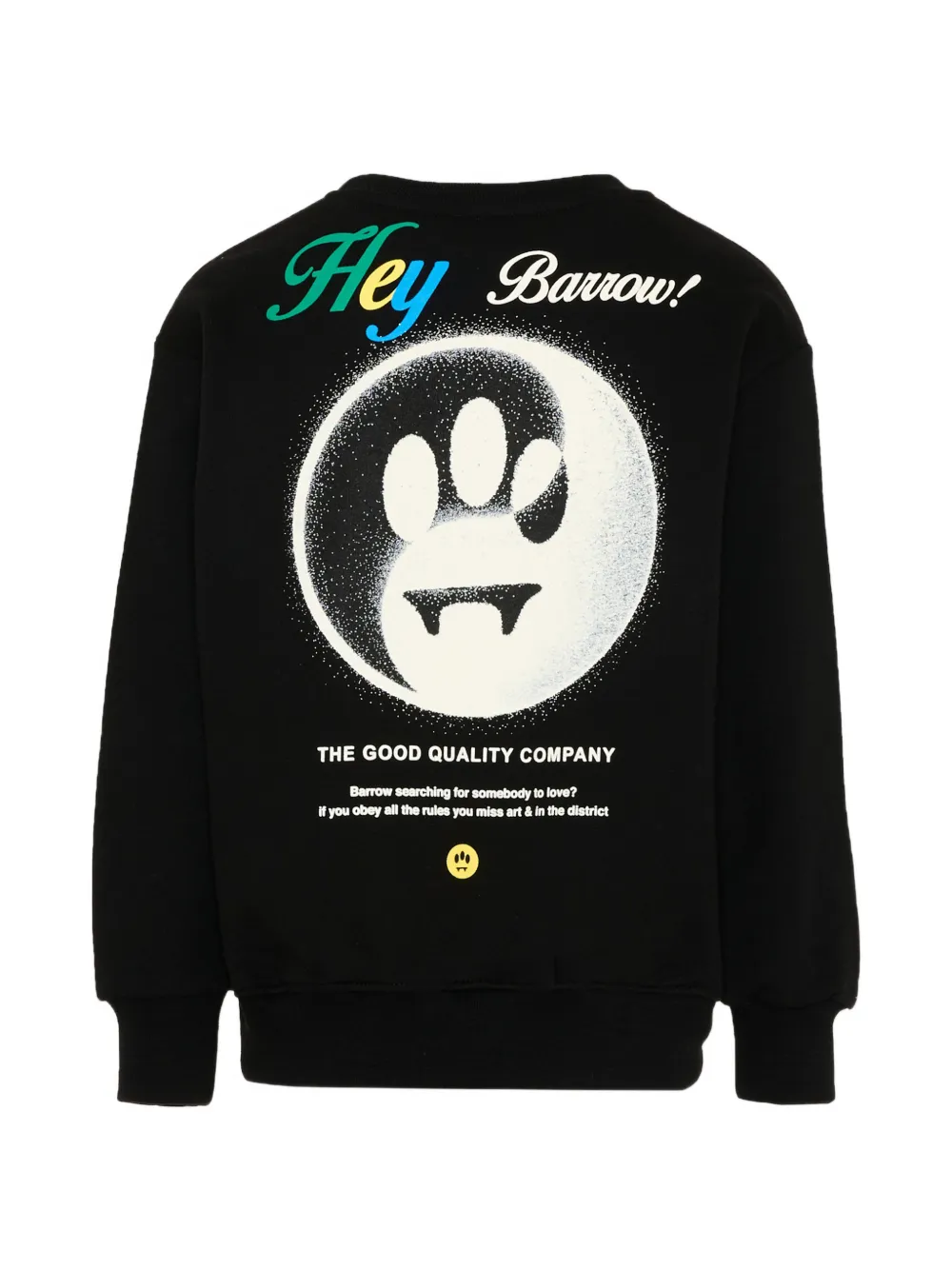 Barrow kids Sweater met ronde hals en grafische print Zwart
