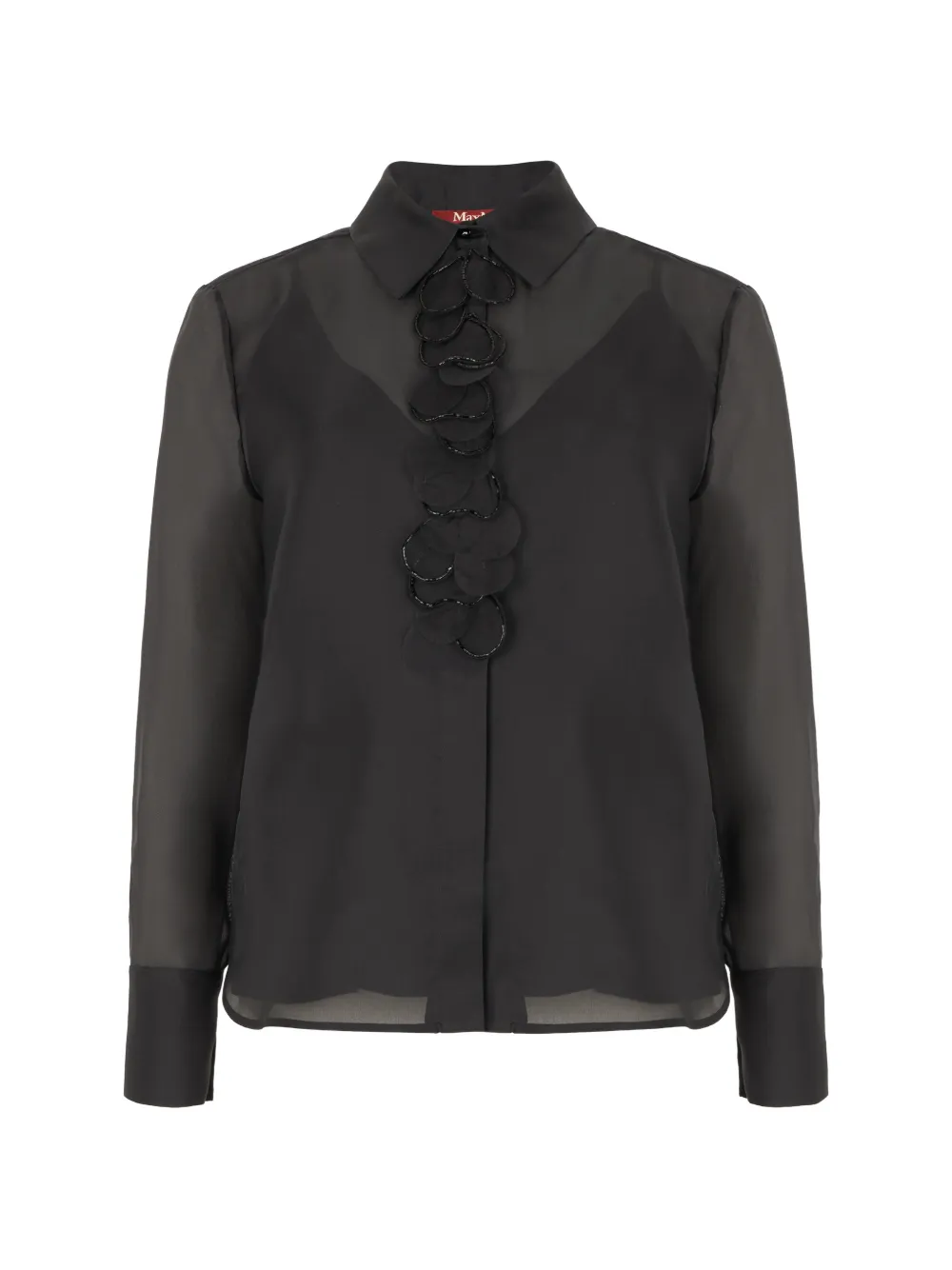 Max Mara Blusa con ruches - Nero
