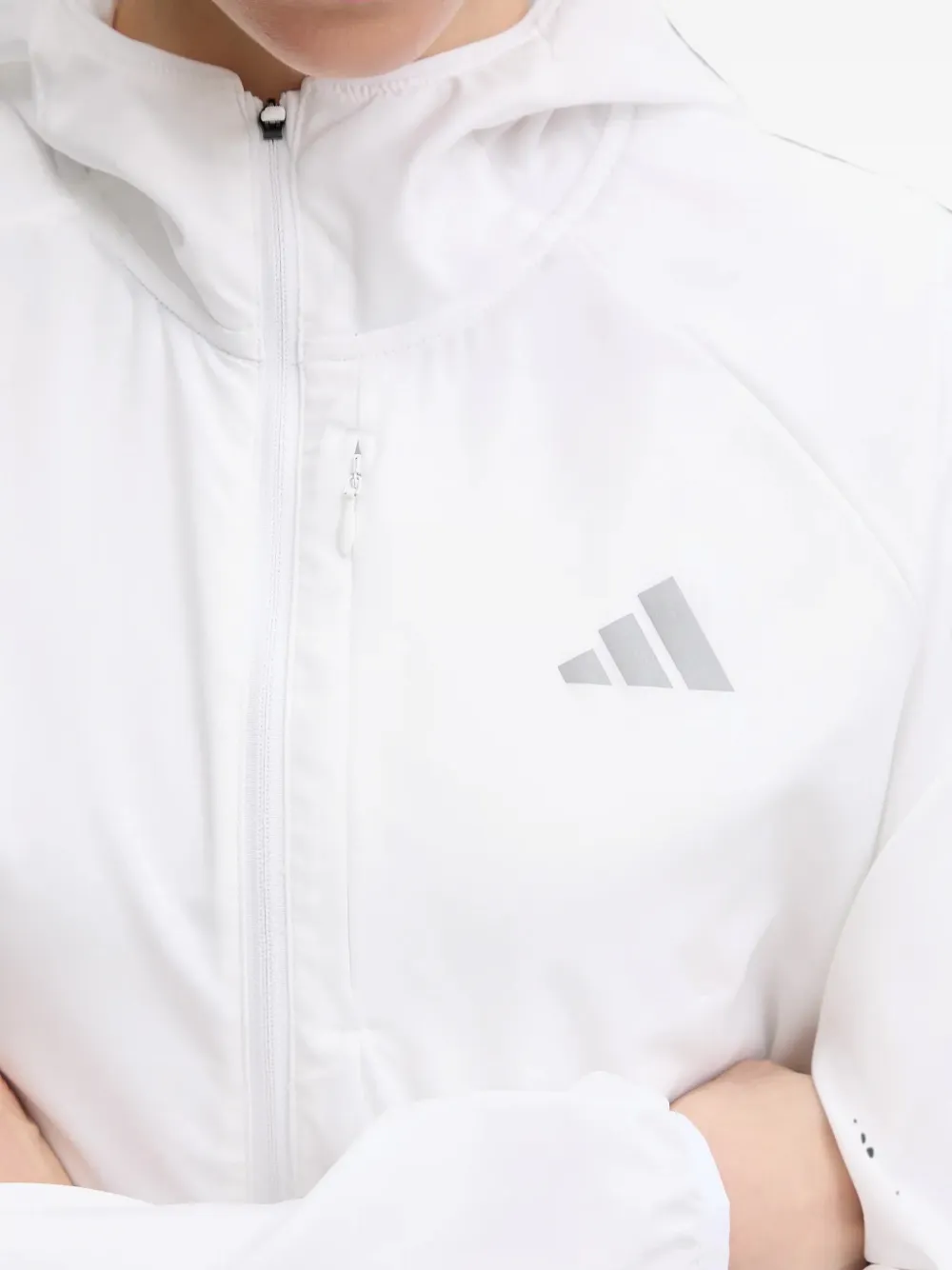 adidas hooded logo-print jacket Wit