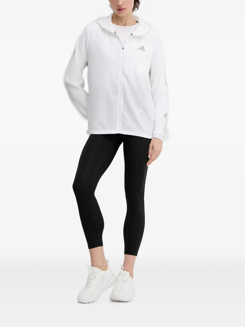 adidas hooded logo-print jacket Wit