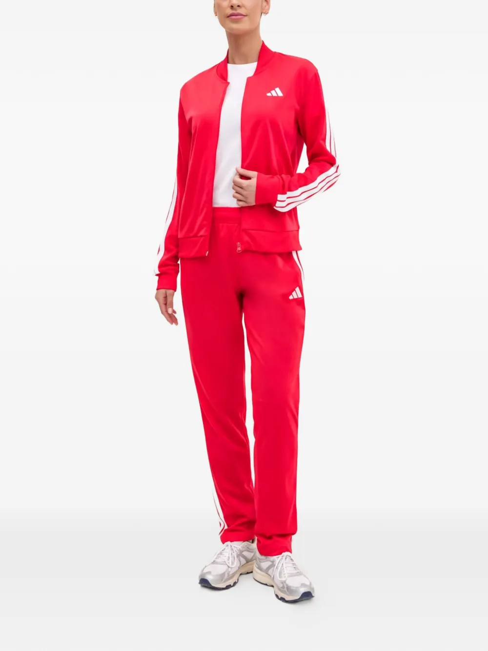 adidas Dayready trainingspak met gestreept detail en logoprint Rood