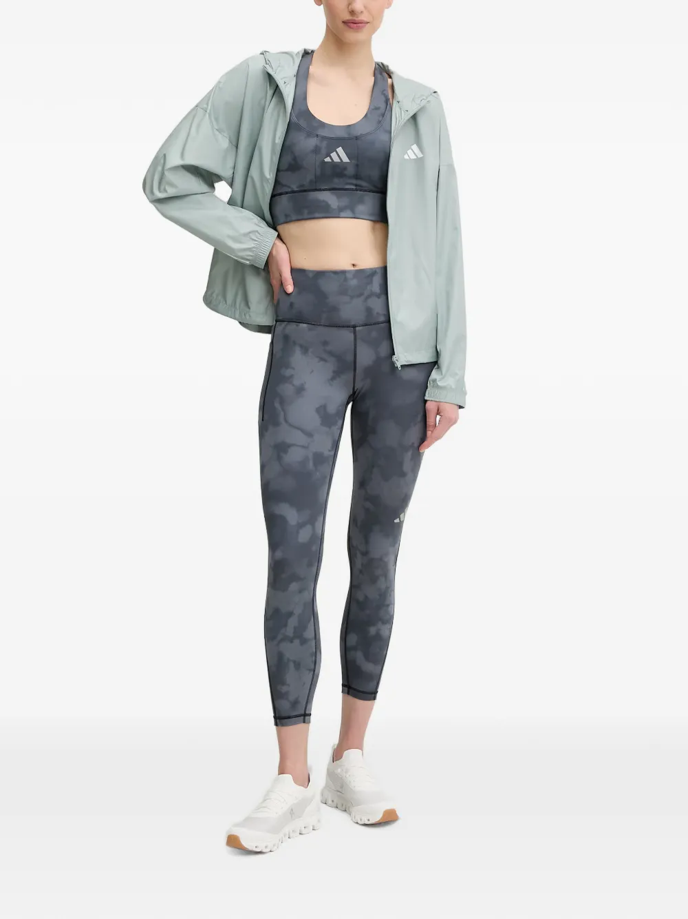 adidas Hyperglam jack met capuchon en logo-print Groen