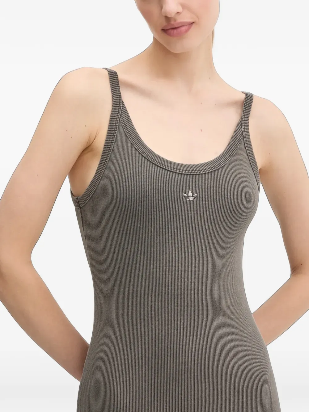 adidas ribbed mini dress Grijs