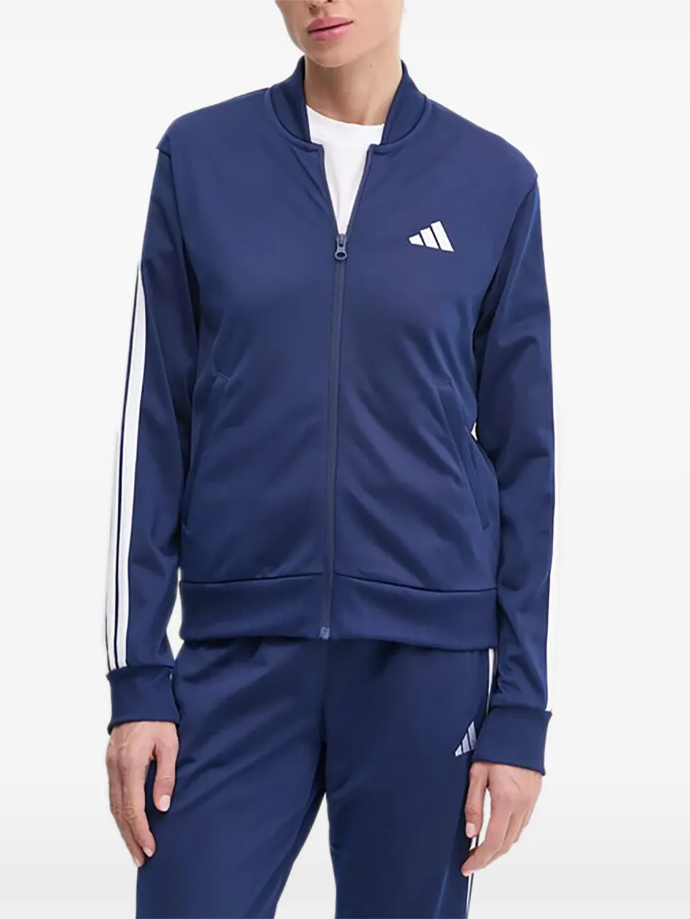 adidas stripes zip tracksuit - Blu