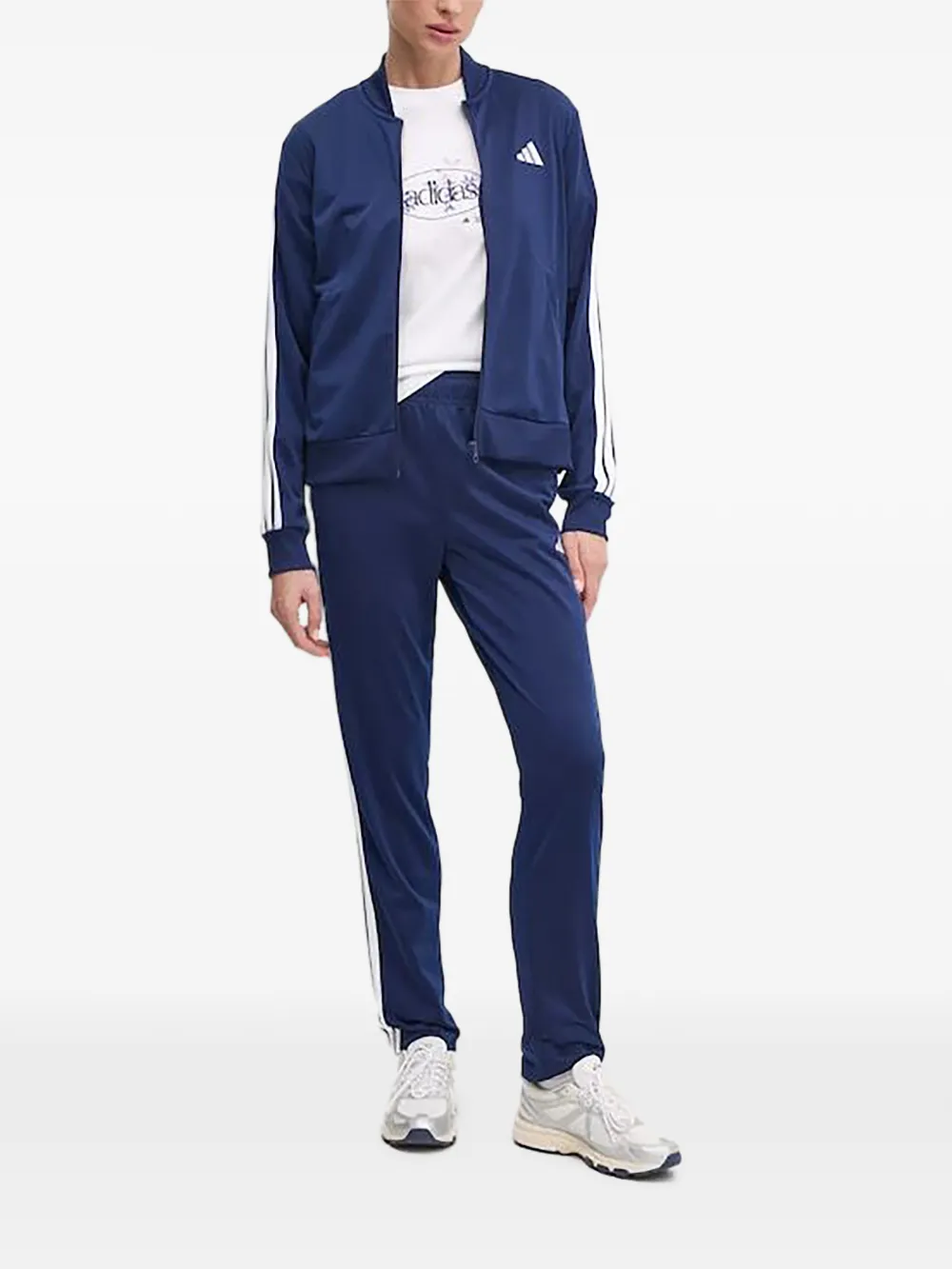 adidas Gestreept trainingspak met rits Blauw