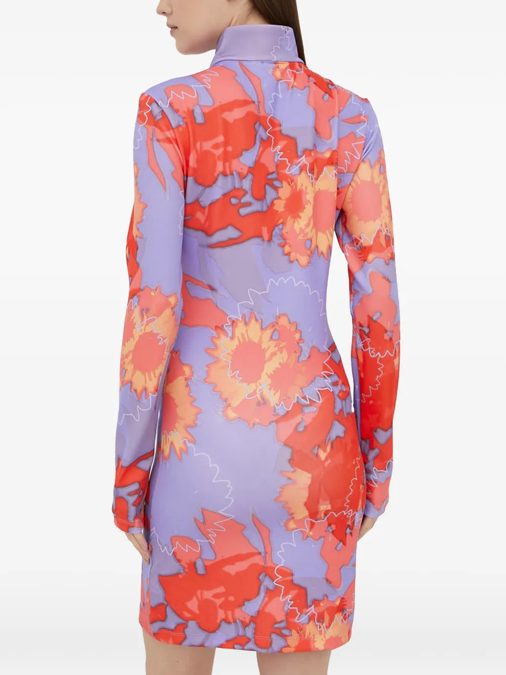 adidas Mini-jurk met grafische zonnebloemprint Paars