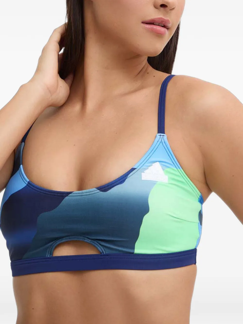 adidas City Escape Camo abstract-print cut-out bikini Blauw