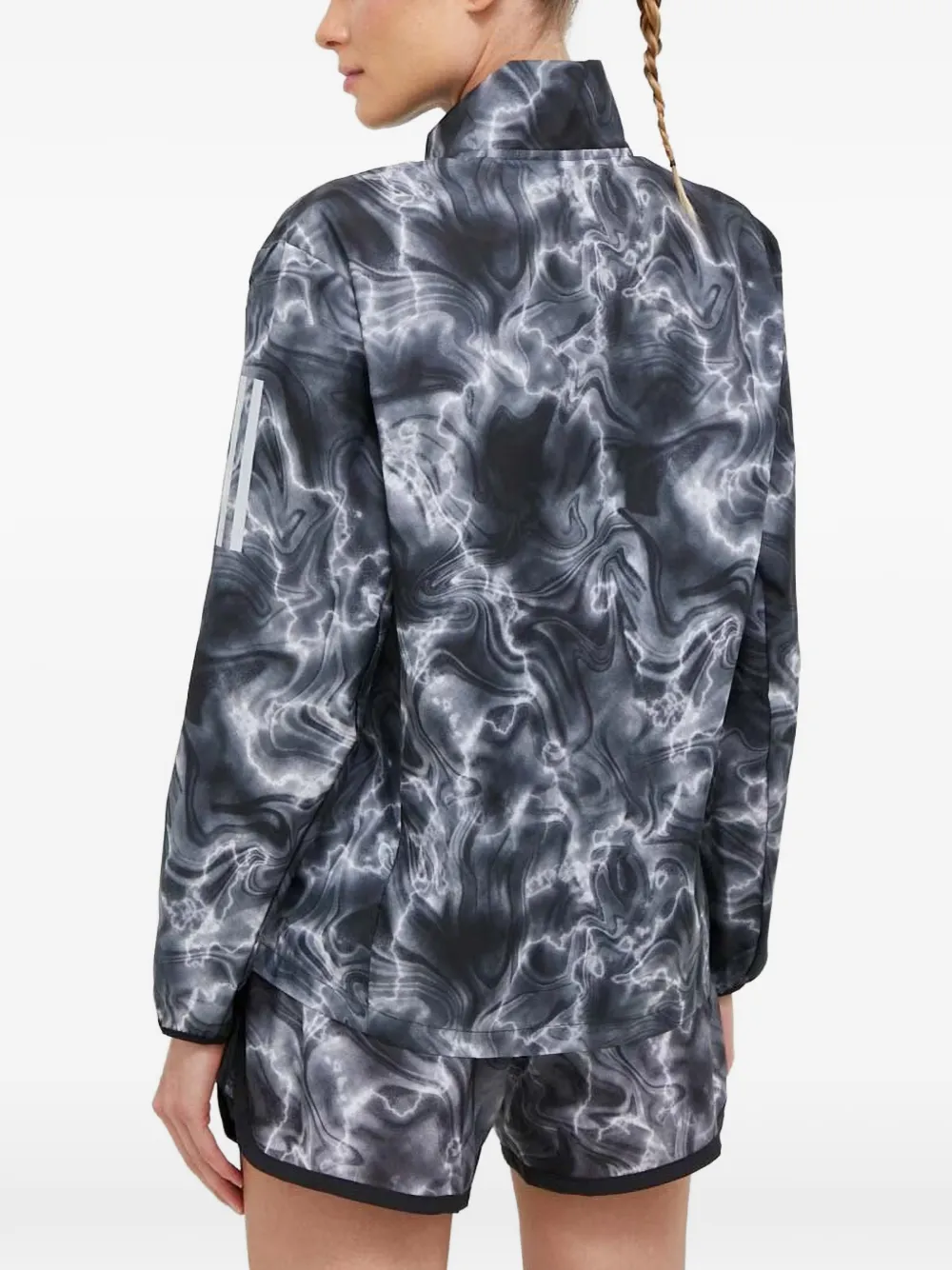 adidas Own The Run jack met print en rits Grijs