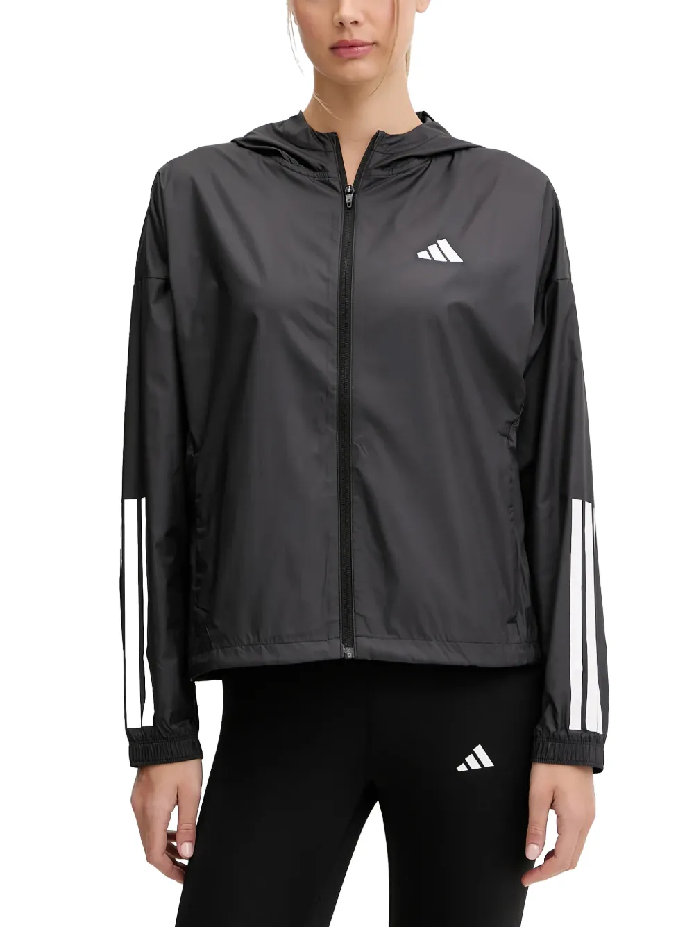 adidas logo-print windbreaker - Nero