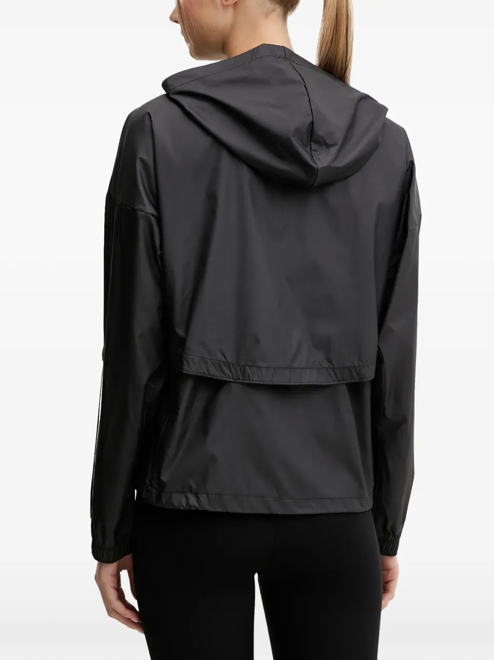 adidas logo-print windbreaker Zwart