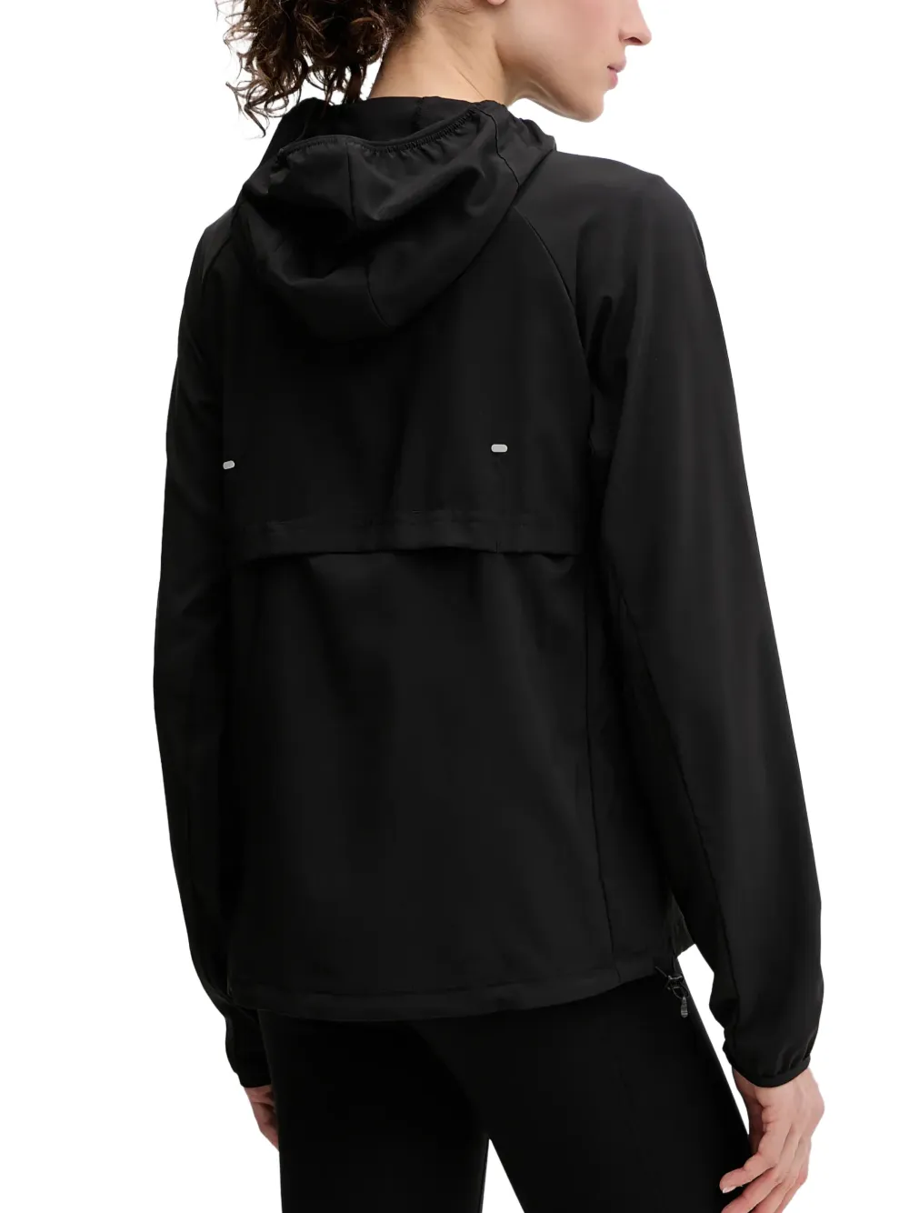 adidas logo-print hooded jacket Zwart